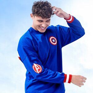 Disney Marvel Captain America Spirit Jersey Large -  Blue, Red, White, Avengers